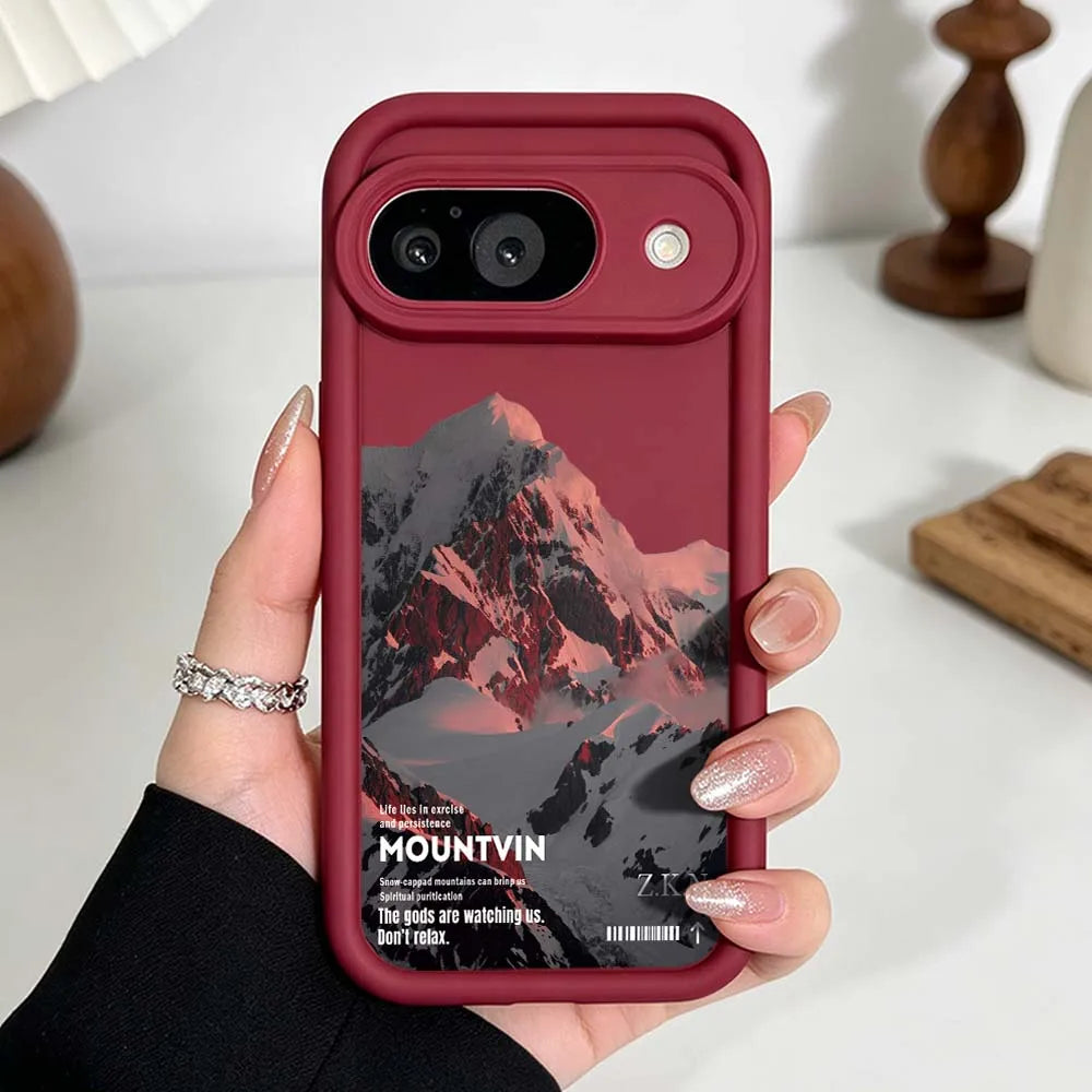 Luxury Snow Mountain Landscape Cover For Google Pixel 10 9 8 7 9a 8a 7a Pro XL Eye Ladder Phone Case