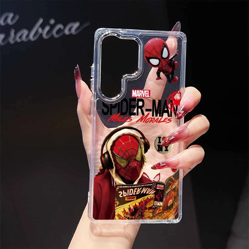 Spider-Man Anime For Samsung Galaxy S26 S25 EDGE S24 S23 S22 S21 S20 FE Ultra Plus Transparent Soft Phone Case