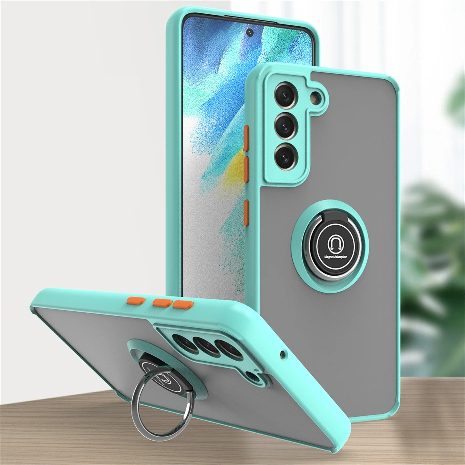 Shockproof Magnetic Cover Funda For Samsung Galaxy S25 S24 S23 S22 S21 S20 FE S10 S9 S8 Note10 20 Ultra Ring Holder Case Stand