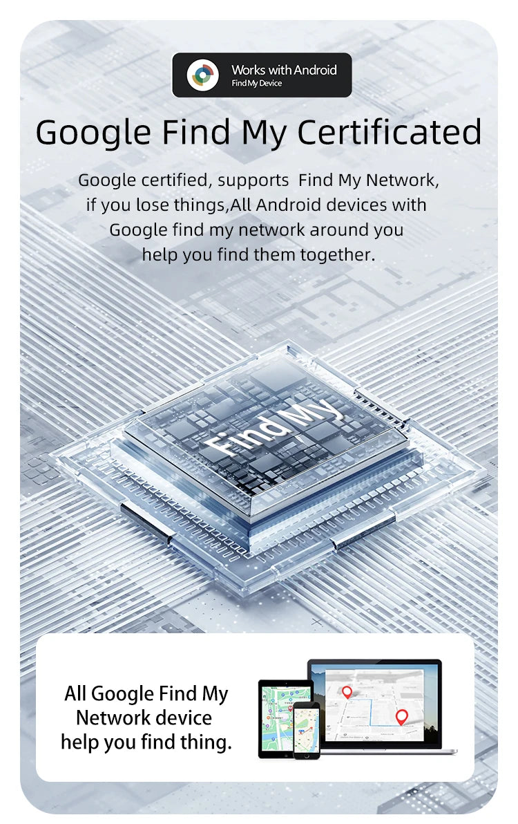 1-4Pcs Anti-Lost Tag Google Find My GPS Tracker Android Finder Compatible with Google Find Hub (Android Only) Key Wallet Finder