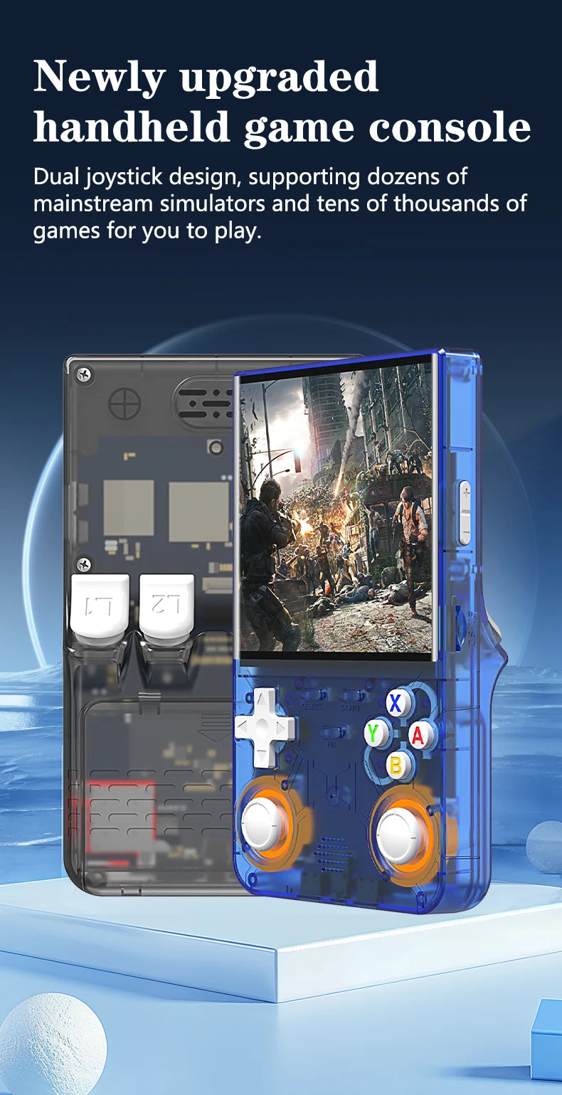 R36 Ultra Console Portable Retro Game 4‘’ IPS Screen Handheld Game Players Emulator Pocket Video Player 64G/128G