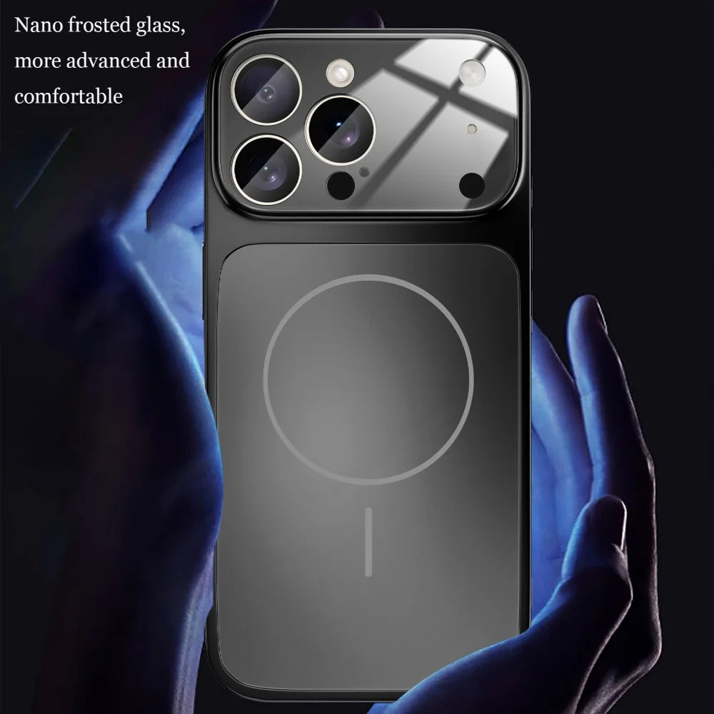 Original Glass Nano Matte Case For iPhone 17 Air 16 15 14 13 17 Pro Max 17Pro Magnetic For Magsafe Wireless Charging Armor Funda