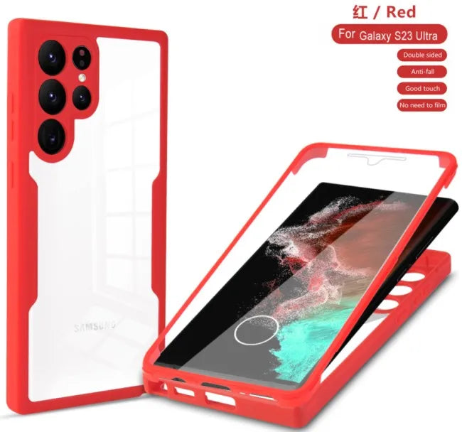 360 Full Protection Case For Samsung S23 S22 S21 Ultra Plus FE A53 A52 A13 A32 A33 A73 A71 A51 A23 A22 Double-Sided Shock Cover