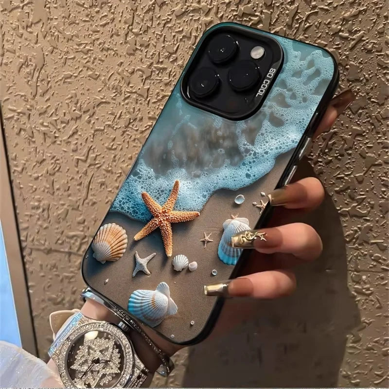 Beach Waves Starfish Phone Case For Samsung Galaxy A55 A54 A53 A35 A34 A15 A16 S26 S25 S24 S23 S22 S21 S20 Ultra Plus FE Cover