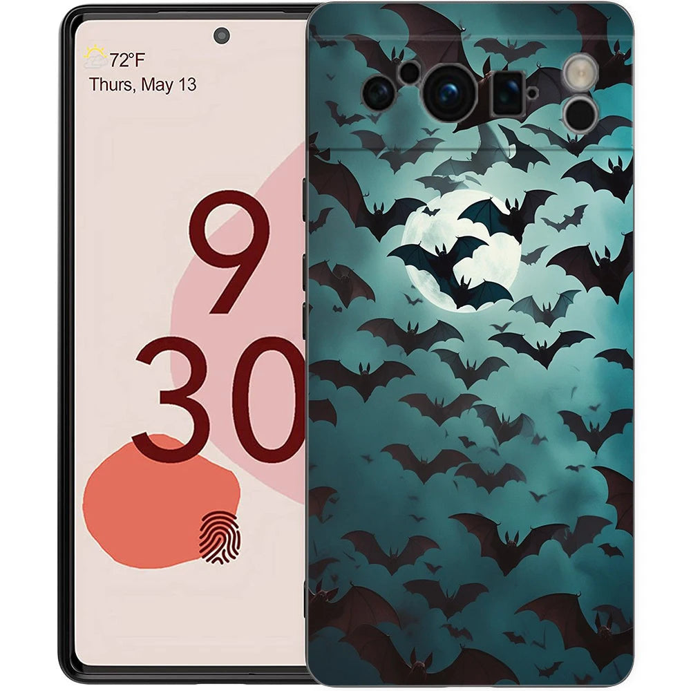 Goth Vampire Bat animal Phone Case For Google Pixel 10A 10 9 8 7 6 Pro XL 9A 8A 6A 7A 5G Soft Shockproof TPU Black Cover