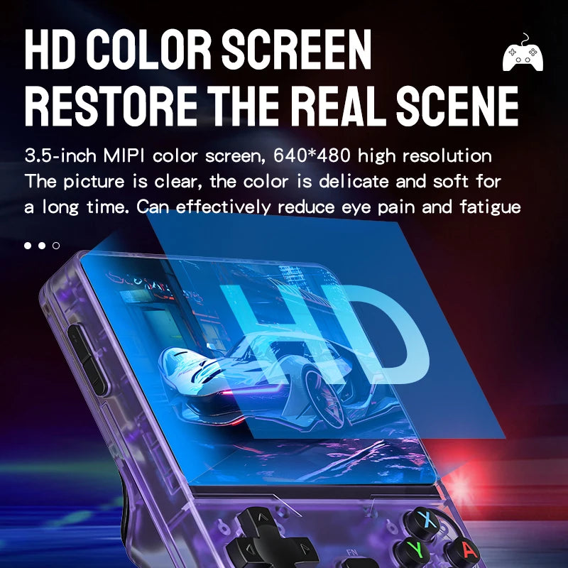 Retro Handheld Game Console RX6S 3 5 Inch IPS Screen 64GB  Portable Gaming Device with Built in Games
