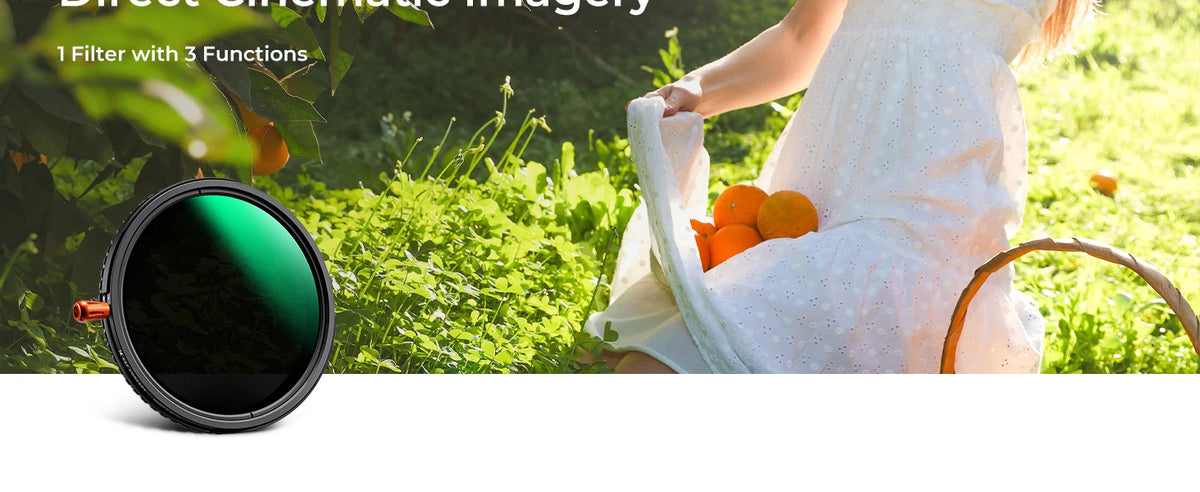 K&F Concept 3in1 ND2-32+CPL+Black Diffusion 1/4 Multi-Function Polarized Variable ND Black Mist Filter 37/49/52/58/67/72/77/82mm