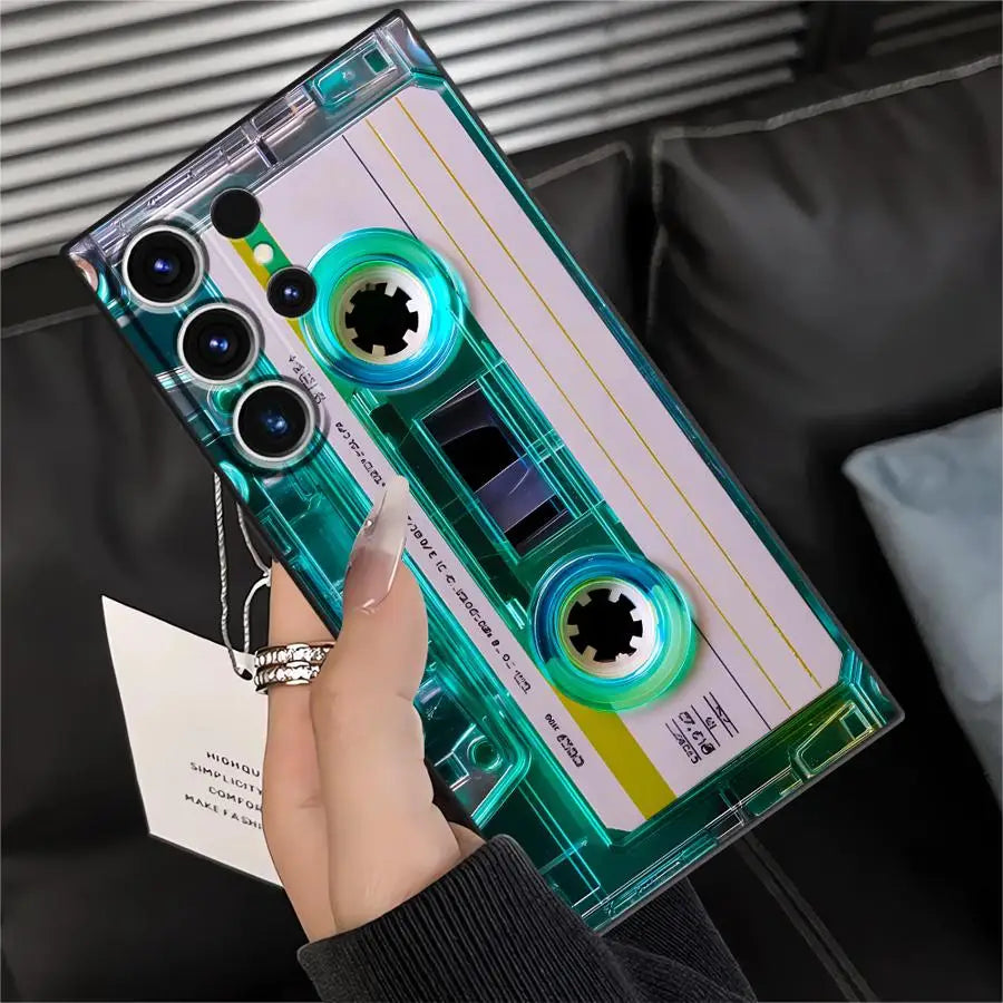 Unique Cassette Tape Creative Case for Samsung Galaxy S26 Ultra S23 Note 8 9 10 20 Ultra S9 S10 S24 Plus S25 Edge S21 FE S20