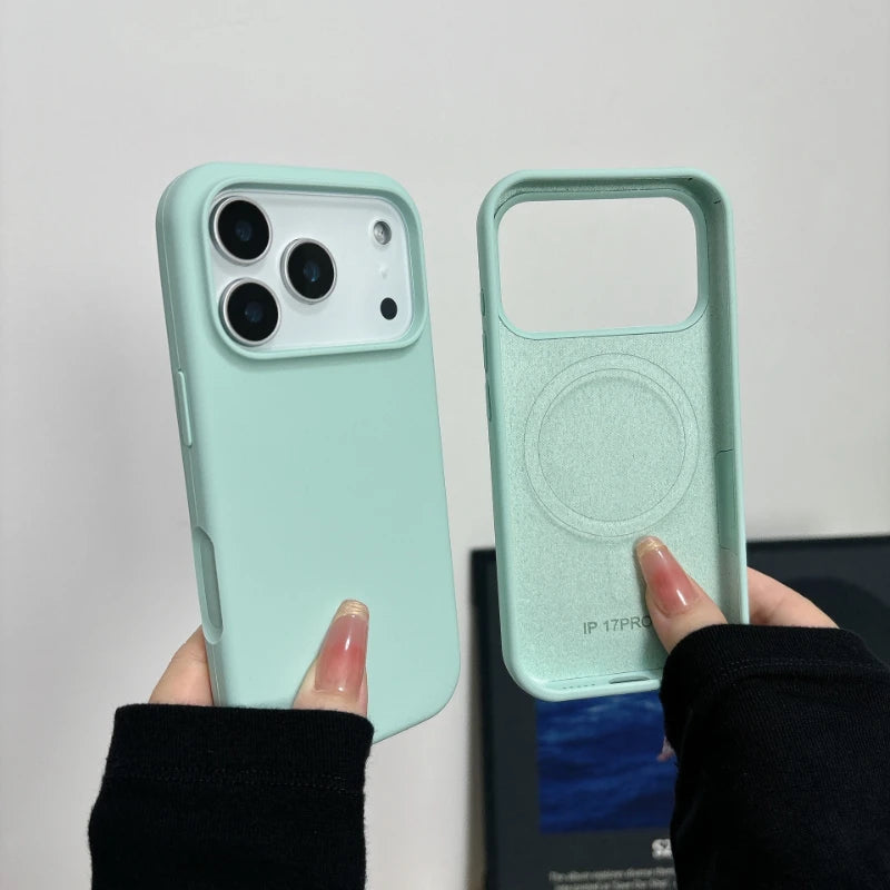 Liquid Silicone Magnetic For Magsafe Case For iPhone 17 Air 17E 16 15 14 13 12 11 Pro Max Plus Wireless Charge Matte Solid Cover