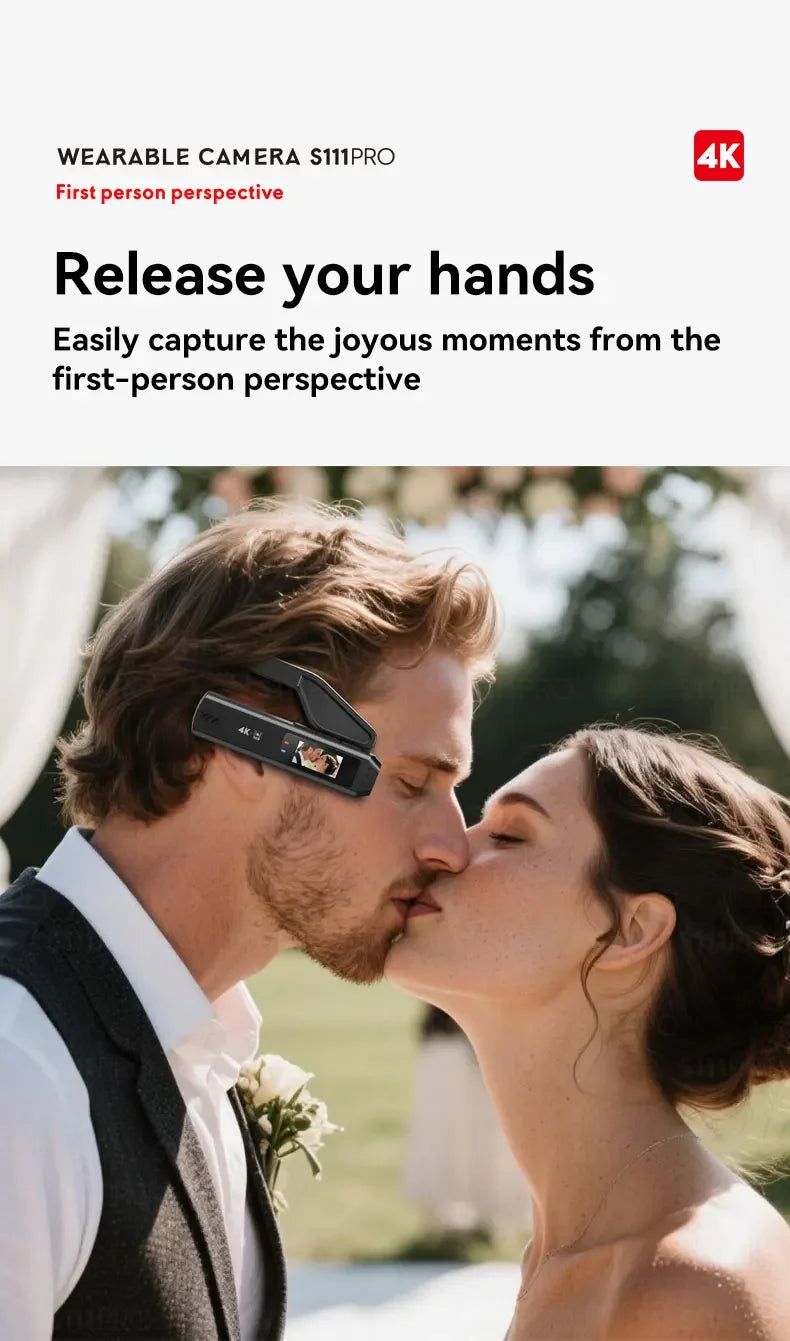 S111PRO 110° Wide Angle Head Camera 21g Ultra-Light Wearable Camcorder for Vlog Outdoor Sports