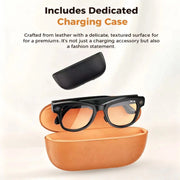MOGCO Smart AI Glasses, 8MP Camera, Real-time Translation, 3600mAh Charging Case, 43.6g Ultra Lightweight Portable Eyeglasses