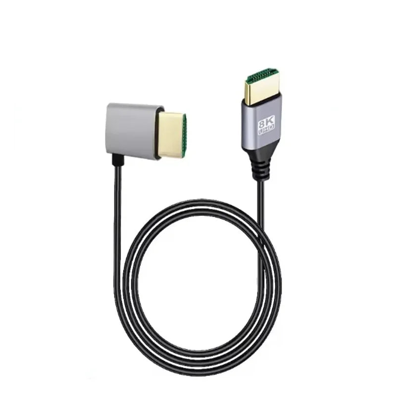 8K HDMI 2.1V 90 degree Cable Cord 8K 60Hz 4K 120Hz 48Gbps EARC ARC HDCP Ultra High Speed HDR for HD TV Laptop Projector PS4 PS5