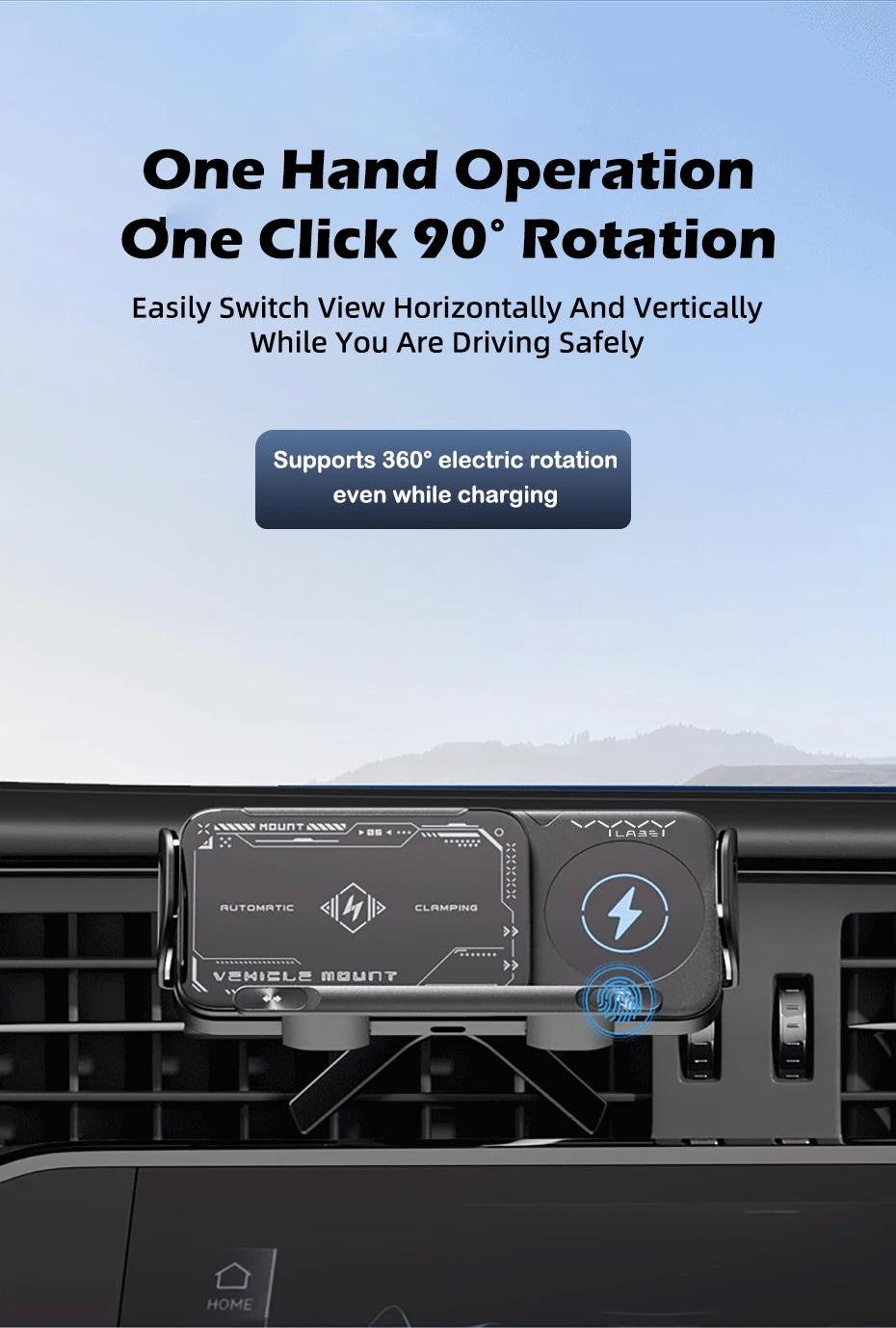 Car Wireless Phone Holder Fast Charging Air Vent Mount Screen Phone Stand for Samsung Galaxy Z Fold 6 5 Flip 4 3 Tablet Holder