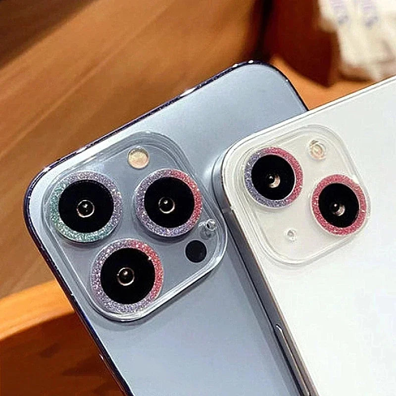 Bling Glitter Diamond Clear Camera Lens Protector Case for IPhone 15 14 13 12 17 16 Pro Max Mini Plus 16Pro 15Pro 16Promax Cover