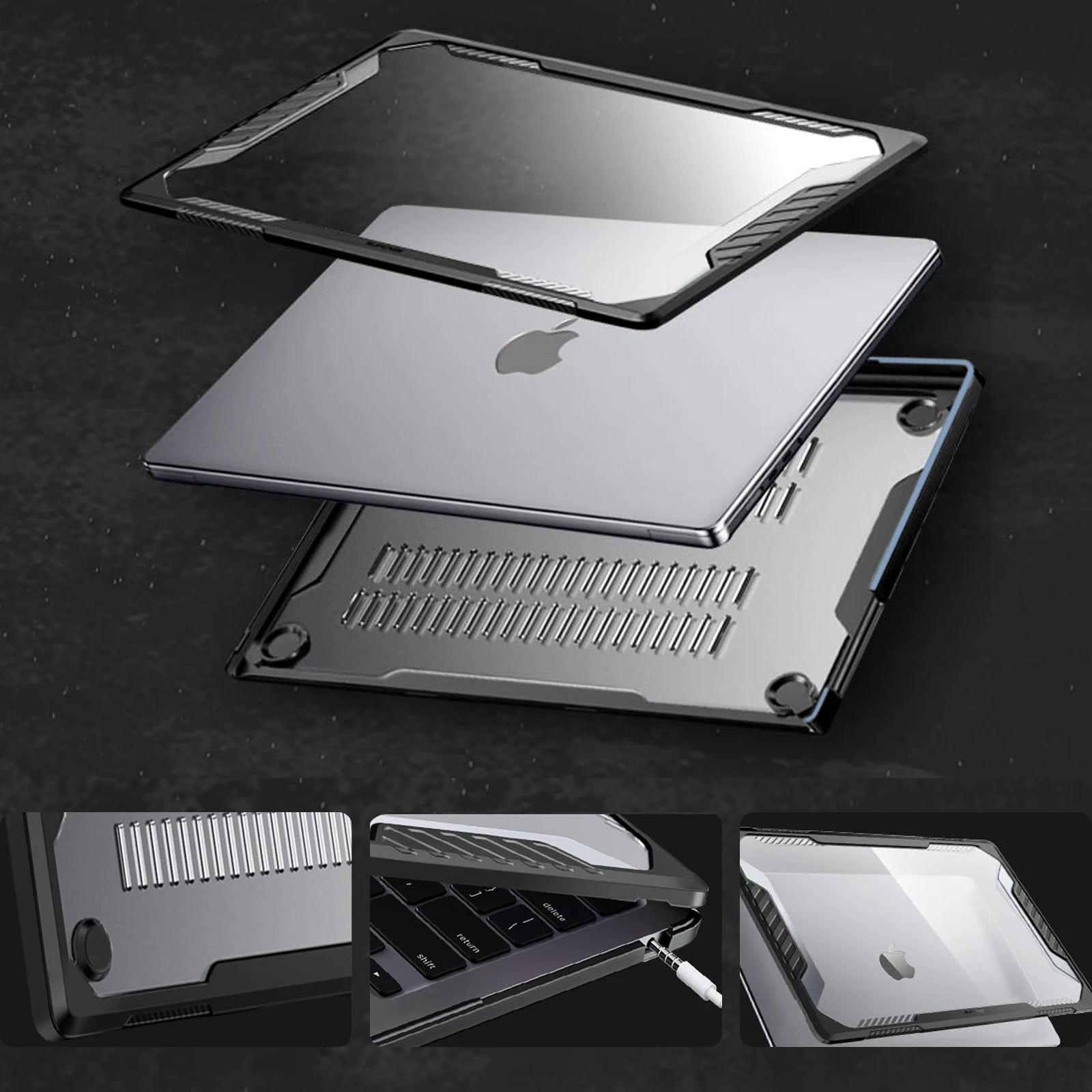 TPU Bumper Case Shockproof Hard Shell& Keyboard Protector For MacBook Air 13.6 Inch 2026-2022 M5 M4 A3240 / M3 A3113 / M2 A2681