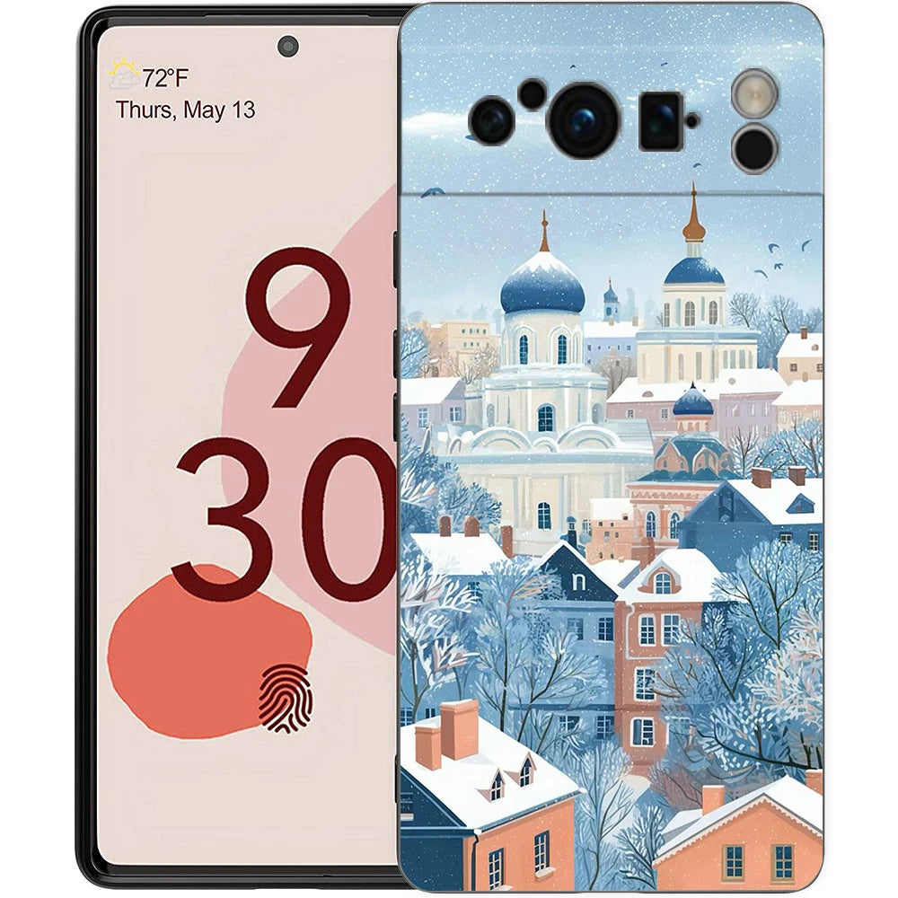 Cartoon Christmas Style Phone Case For Google Pixel 10A 10 9 8 7 6 Pro XL 9A 8A 6A 7A 5G Soft Shockproof TPU Black Cover