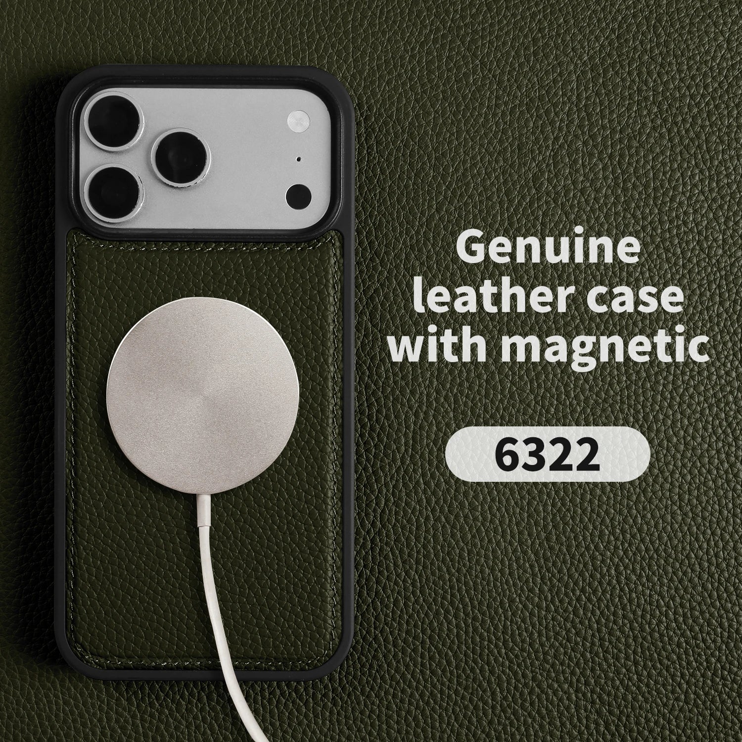 Magnetic Lychee Genuine Leather Case For iphone Air 17e 16e 11 12 13  14 15 16 17 Pro Max Phone Back Cover For Magsafe Case Capa