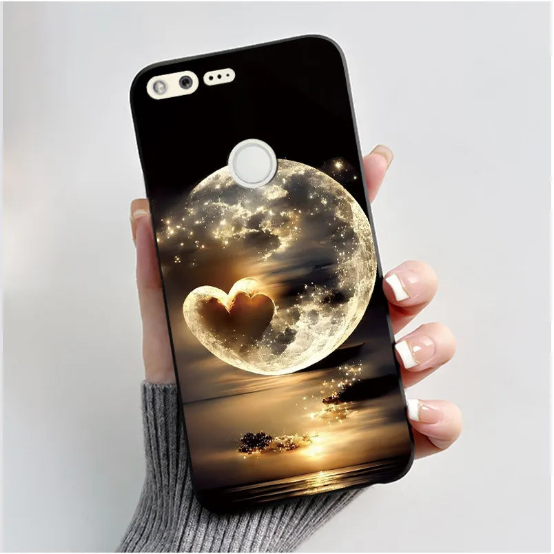 For Google Pixel 1 Soft Silicone Black Case For Google Pixel 1XL Elegant Style New Design Pattern Snow Mountain Casing