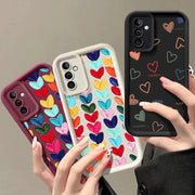 Colorful Love Heart Silicone Phone Case For Samsung Galaxy M34 M31 M51 M30S M23 M20 M11 M15 J4 J6 Plus J8 A10 A01 A02 S20 Ultra