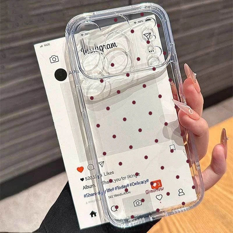 Simple Love Heart Bow Polka Dot Clear TPU Phone Case For IPhone 17 16 15 Plus 11 13 14 Pro Max 17 Air 12 Mini 16E IPhone17 Cover