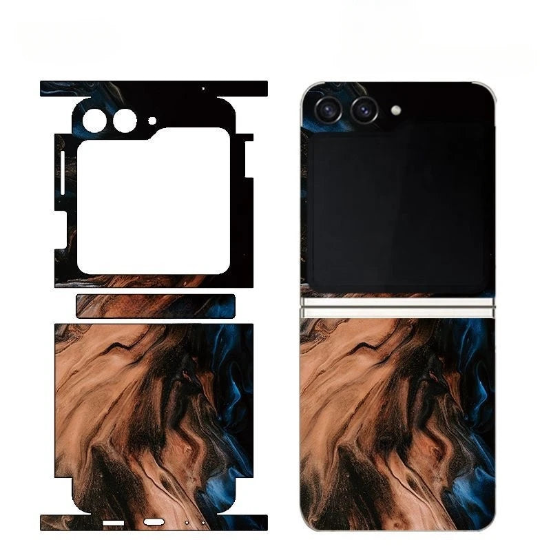 Decal Skin Sticker for Samsung Galaxy Z Flip6 5 4 7 Back Screen Protector with Hinge Film Cover Flip5 3M Wrap Colorful Sticker