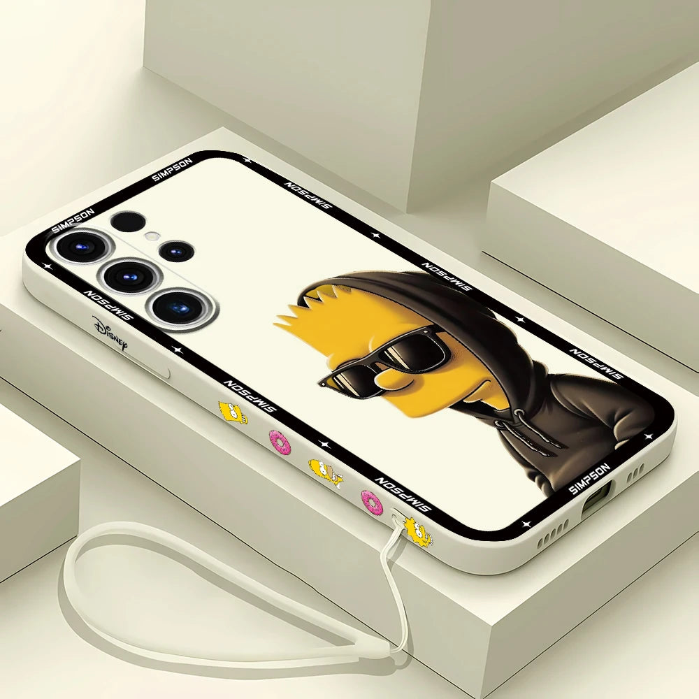 Soft Bumper Silicone Case for Samsung Galaxy S20 FE S21 Plus S24 Ultra S23 Ultra 5G S22 S22 Ultra S25 Funny Cool Simpsons Cover