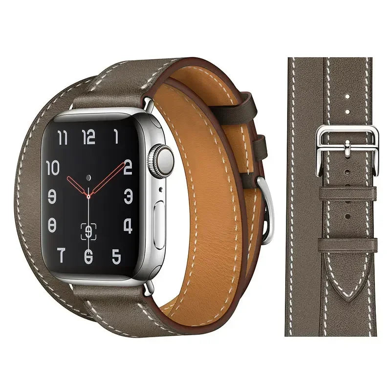 Genuine Leather Bracelet Strap For Apple Watch Band 45mm 49mm 41mm 44mm 42mm 46mm Leather Wristband iWatch Ultra 11 10 9 8 7 6 5