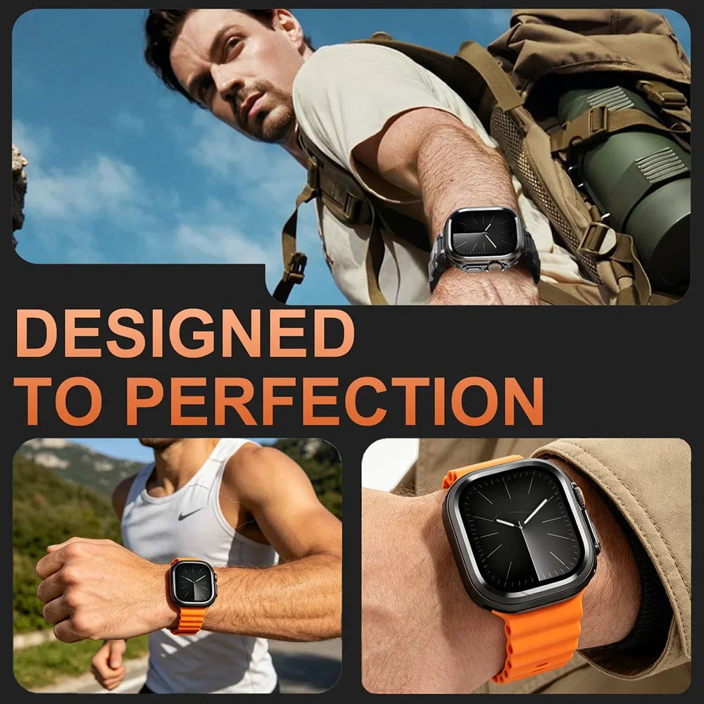 Luxury Titanium Case For Apple Watch 49mm Metal Alloy Armor Drop Resistant Protector Cover Hard Bumper For iWatch Ultra 1 2 3