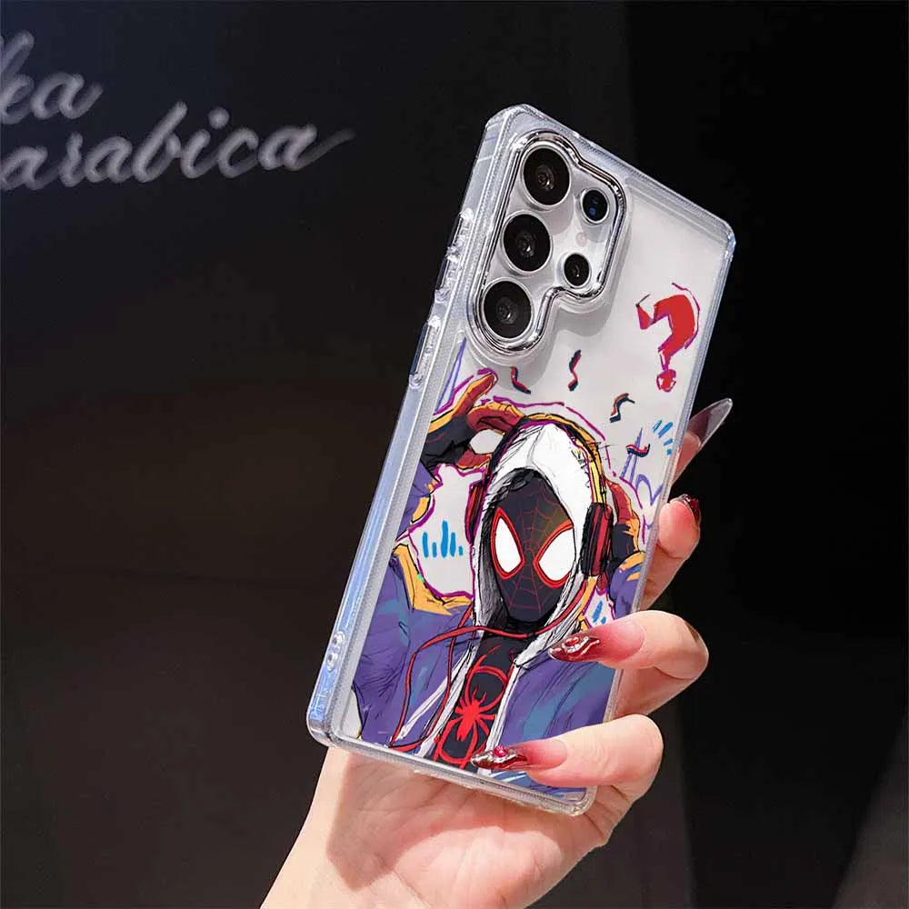 Spider-Man Anime For Samsung Galaxy S26 S25 EDGE S24 S23 S22 S21 S20 FE Ultra Plus Transparent Soft Phone Case