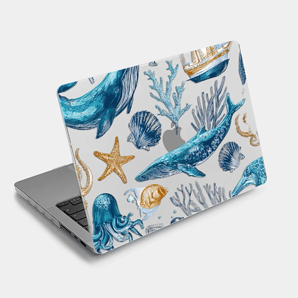 Marine Life Laptop Case For Macbook Air 13 2025 Case M2 M3 M4 Chip MEO A304 Cover for Air 15 M4 2025 A3241 M3 M2 15.3 Case