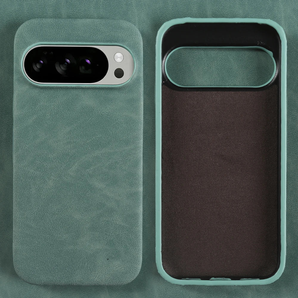 Fashion Solid Color Leather Case For Google Pixel 10 9 Pro XL 8 8A 7 7A 6 6A Pro Luxury Shockproof Armor Hard Back Cover Funda