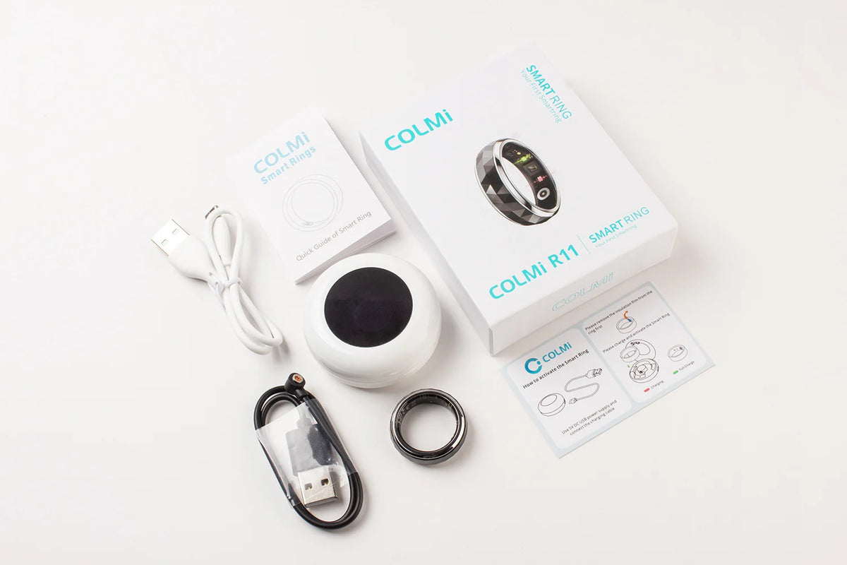 2024 COLMI R11 Smart Ring, Fidget Spinner Anxiety Relieve Ring with Charging Case for Men, Health Sleep Monitor, 5ATM Waterproof