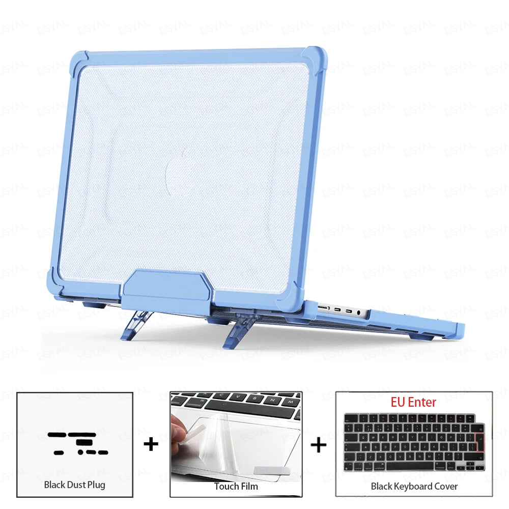 Laptop Case for MacBook Air 15 2025 Cover with Dustproof Plug & Touch Film & Keyboard Cover for MacBook Air Pro M1 M2 M3 M4 Case