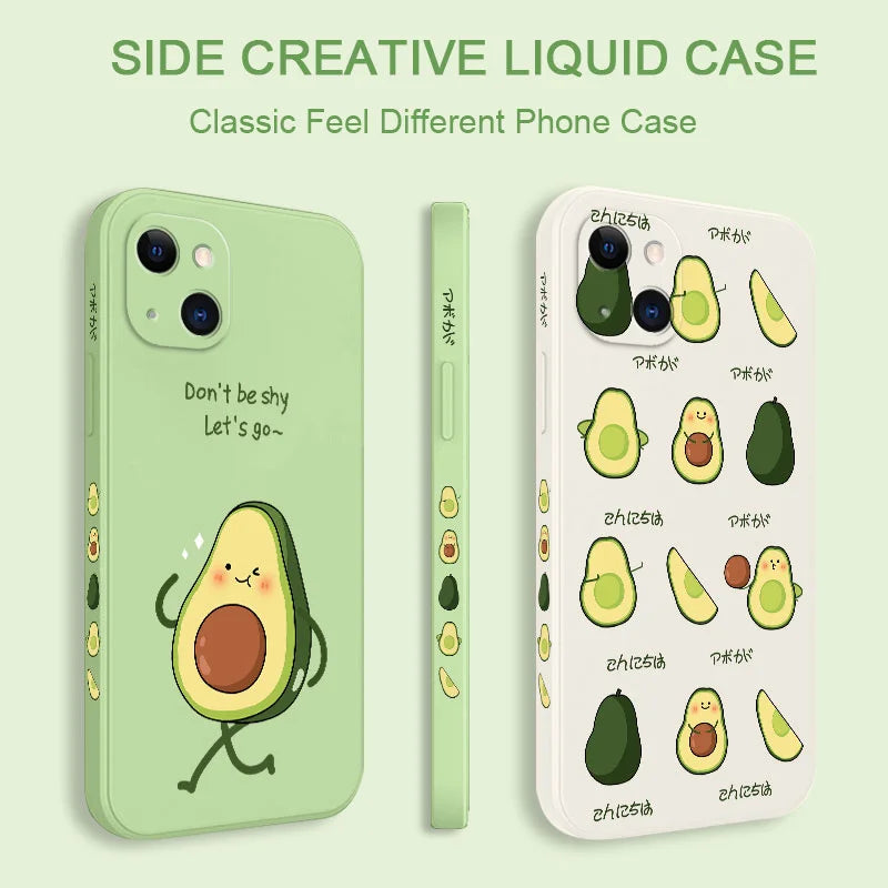 Avocado Family Phone Case For iPhone 17 Air 16 16E 15 14 13 12 11 Pro Max Mini X XR XS MAX 7 Plus 6 6S Plus Cover