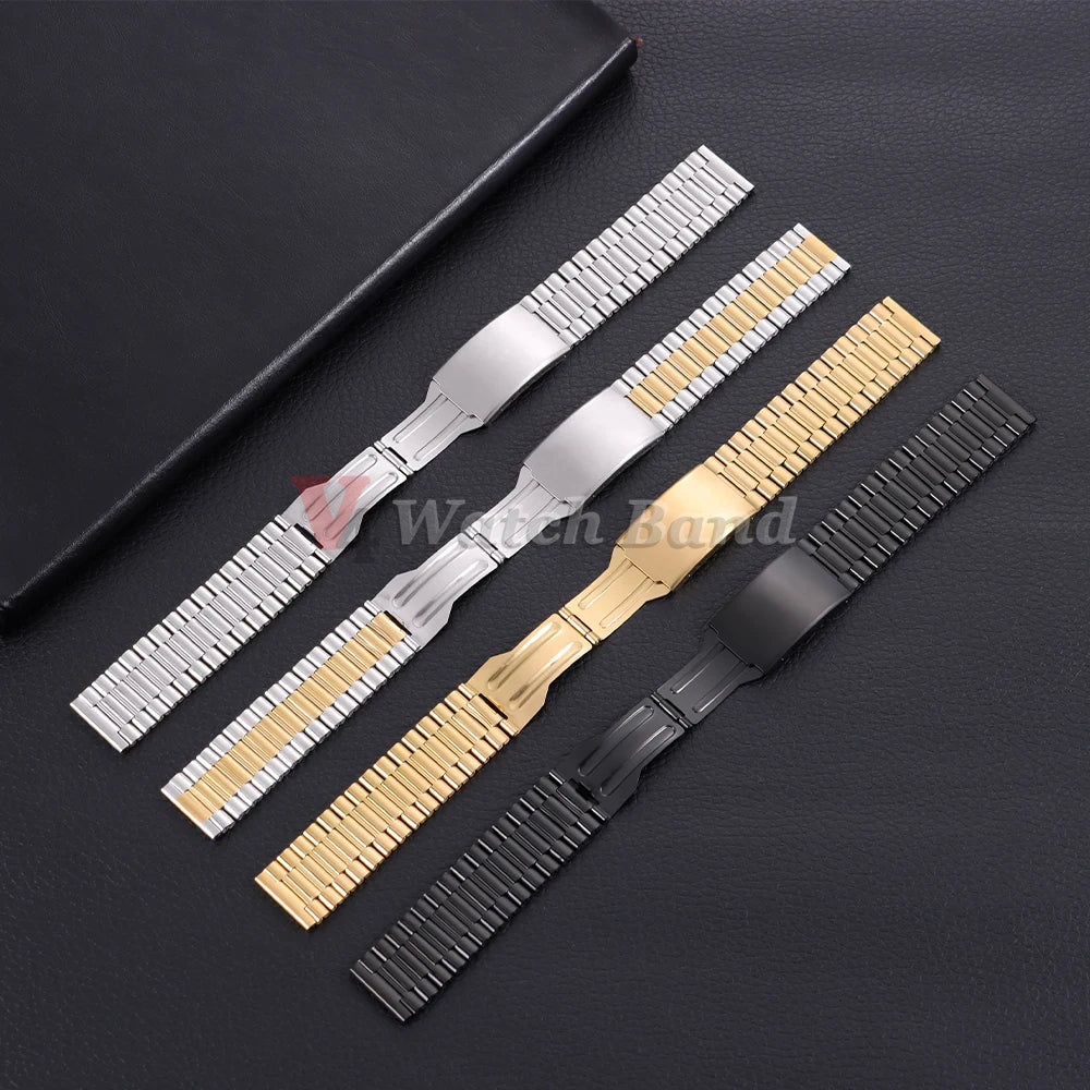 Universal Metal Watchstrap 18mm 20mm 22mm Business Wrist Strap for Smartwatch Stainless Steel Band Men Women Watch Accessoriess