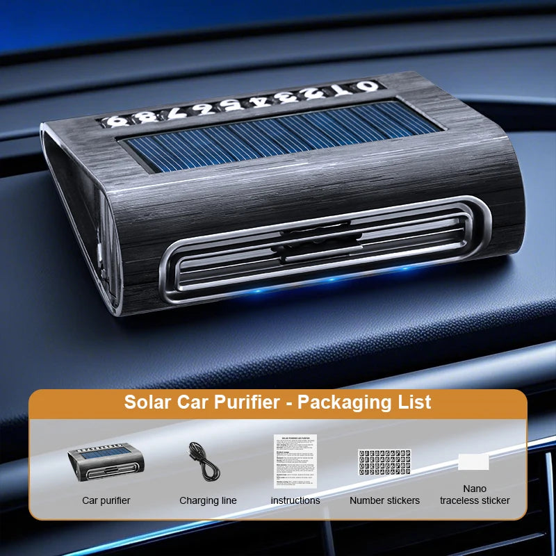 1pc Solar Air Purifier, Built-in Sensor, Used in the Car, Purifies Air, Clean Air, Fresh Air, Purification Generator, Intelligen