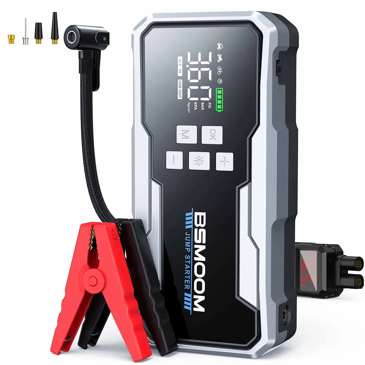 1500A peak Car Jump Starter 26800mAh Power Bank Portable Air Compressor 12V Starting Device for Car Battery Emergency Starter