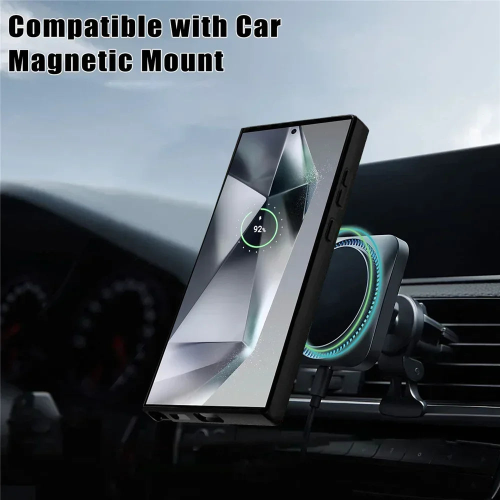 360° Full Shockproof Case for Samsung Galaxy S25 S24 S23 S22 S21 Ultra Plus FE Wireless Charging Transparent Cover