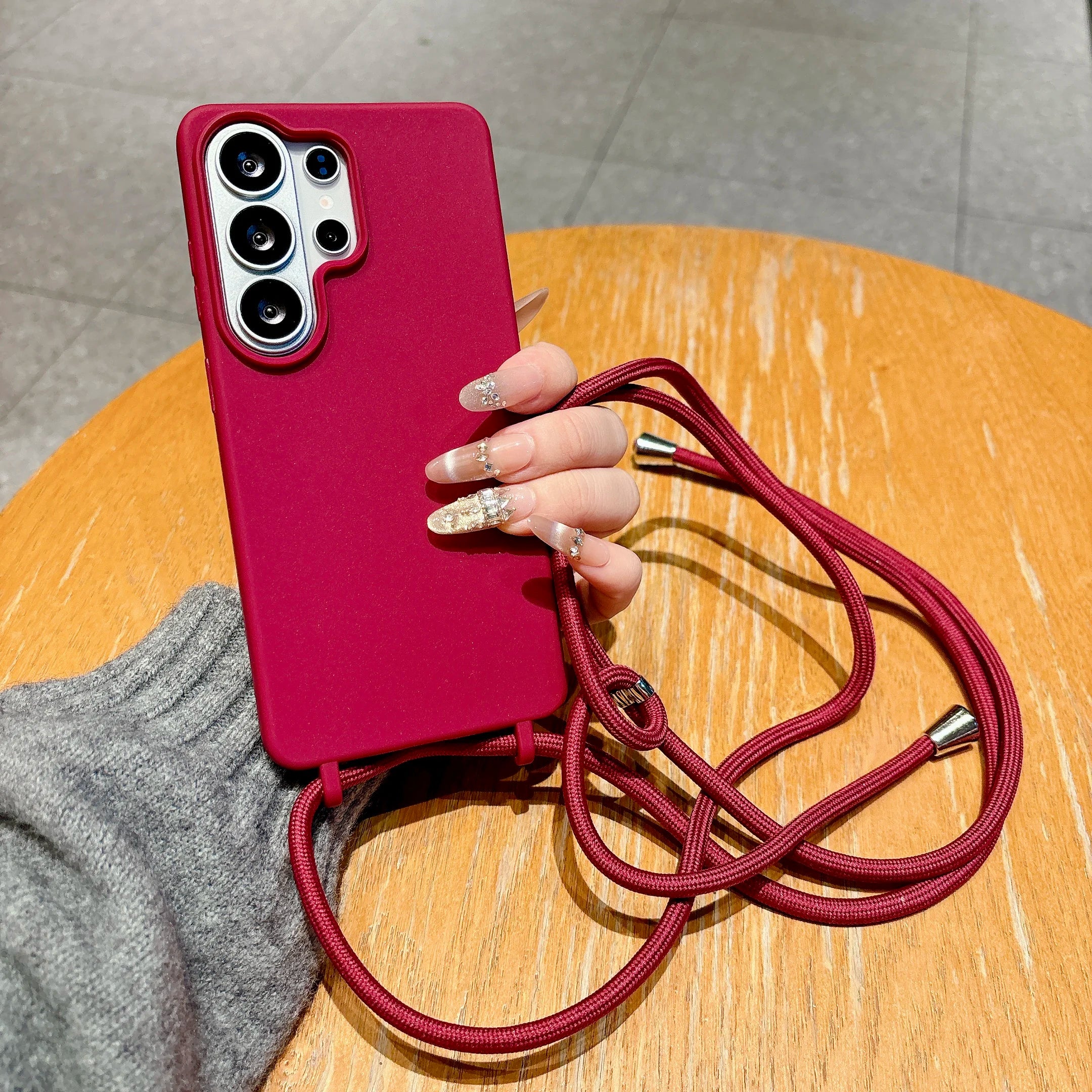 For Samsung Galaxy S26 S25 Edge S24 S23 S22 S21 ULTRA S26 Plus S20 FE Crossbody Lanyard Cord Liquid Silicone Soft Cover