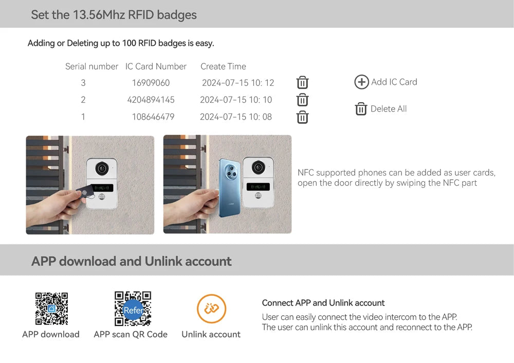 1080P Tuya Smart Doorbell Camera Home Video Intercom 5G Wifi 2 Wires 7/10 Inch Wireless Video Doorphone System 5-in-1 NFC Unlock