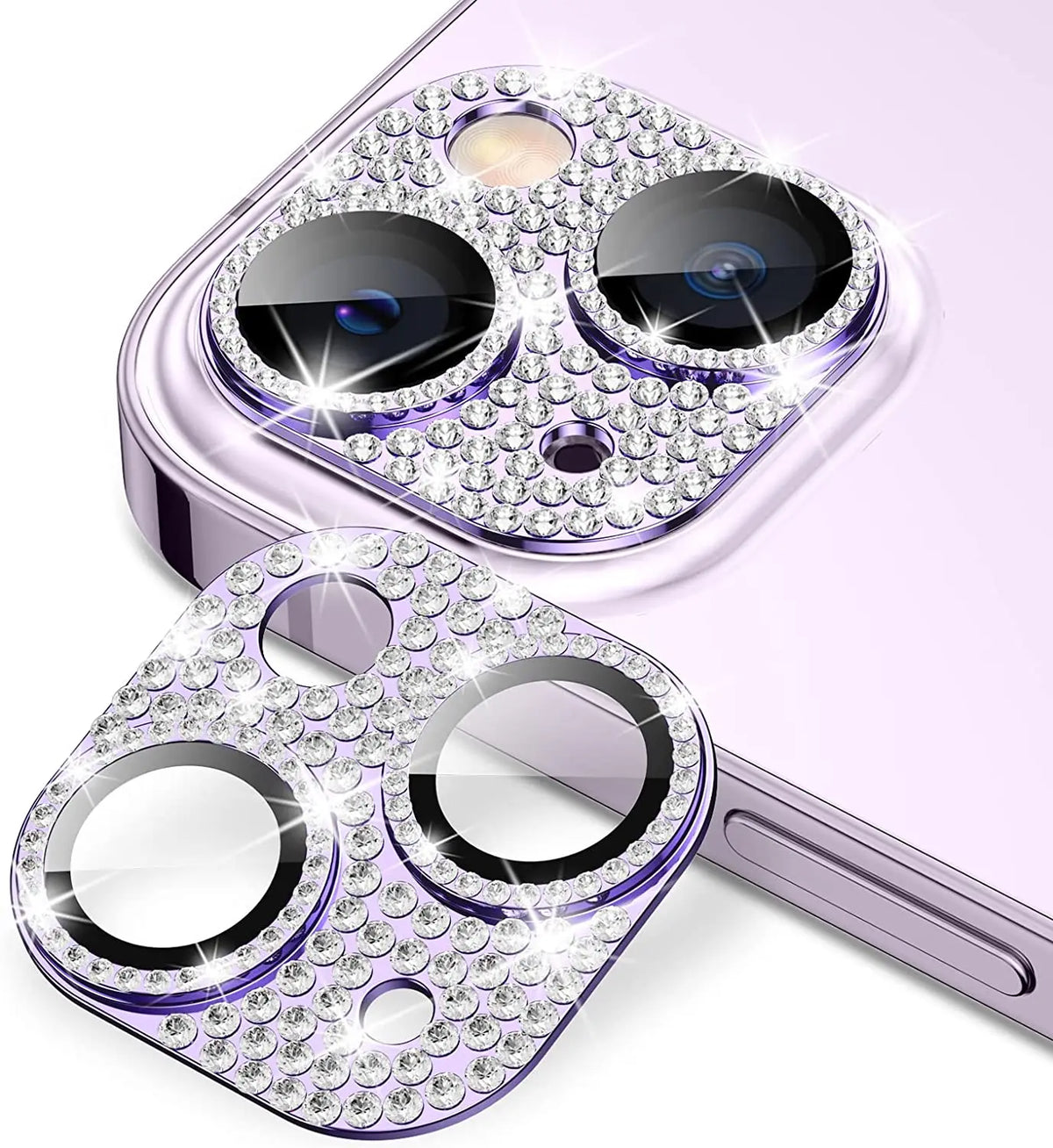 Glitter Diamond Camera Lens Protector Case Cover For iPhone 16 15 14 Plus 13 Pro Max 12 Mini 11 Women Protection Phone Accessory