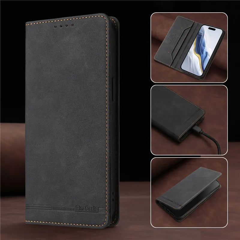 Leather Retro Anti-theft Wallet Flip Case For Motorola MOTO G Stylus Power Play 2025 2024 2023 2022 5G 4G Magnetic Phone Cover