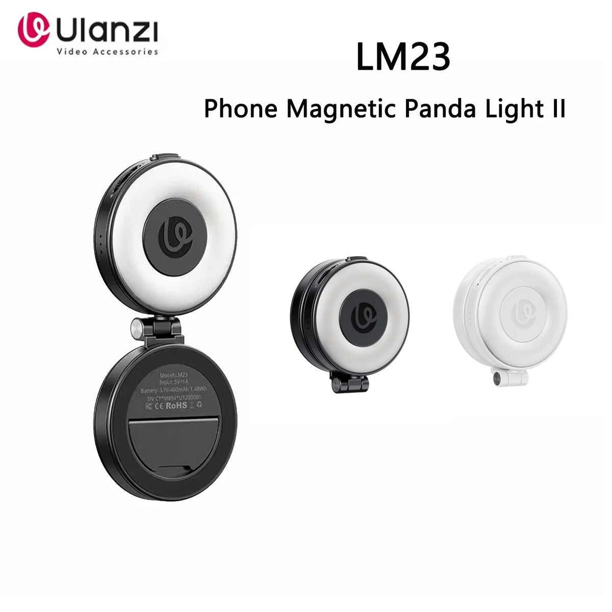 Original Ulanzi LM23 Light 3-Level Brightness Magnetic Soft LED Light Portable Pocket Vlogging Live Streaming Content Creation