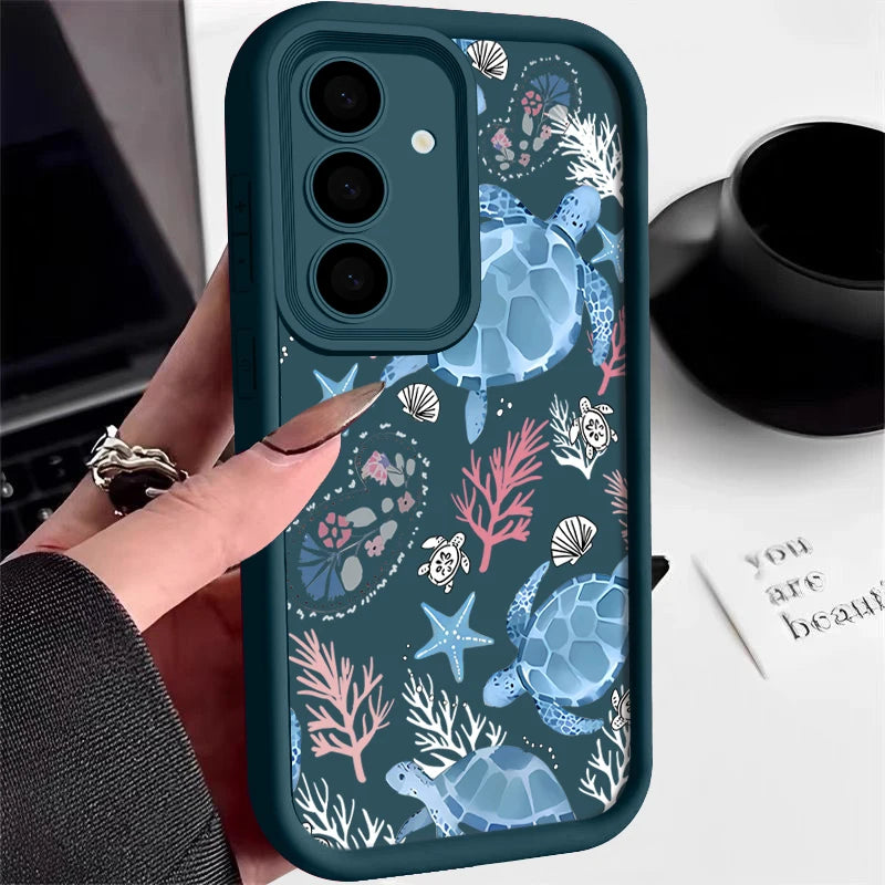 Sea Turtle Pattern TPU Case For Samsung Galaxy S26 S25 S23 Ultra S24 FE A57 A17 A56 A36 A26 A55 A16 A15 A35 A25 5G Phone Cover