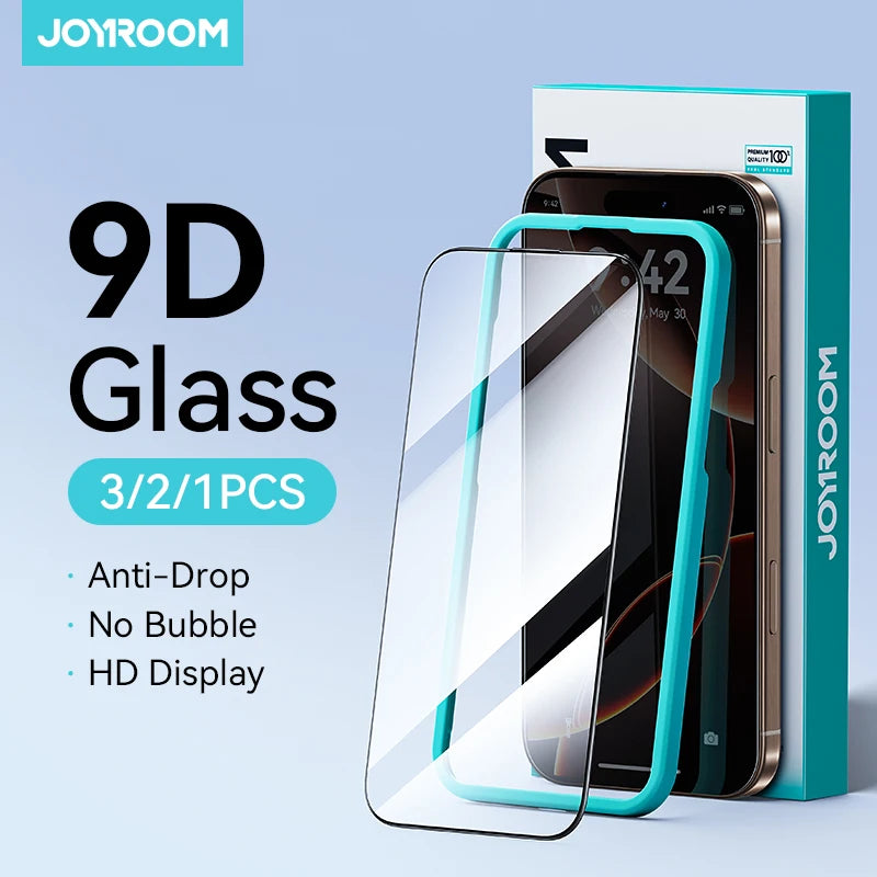 Joyroom 3/2/1PCS HD Glass For iPhone 18 17 16 15 Pro Max Screen Protector Full Screen Glass Protection For iPhone 18 17 16 15Pro