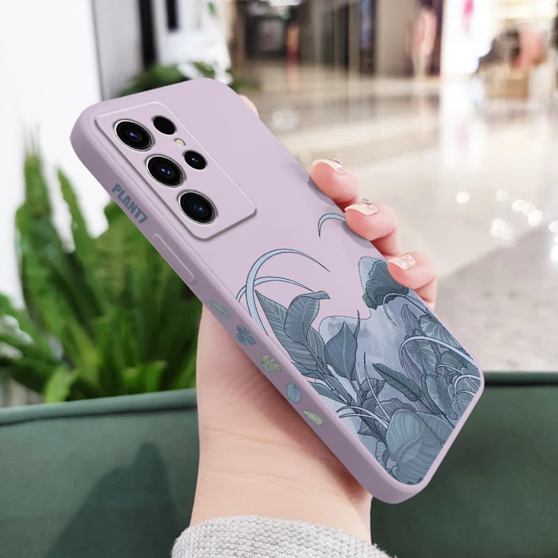 Forest Plant Phone Case For Samsung Galaxy S25 S24 S23 S22 S21 S20 S10 S10E Ultra Plus FE Note 20 Ultra 10 Plus Cover