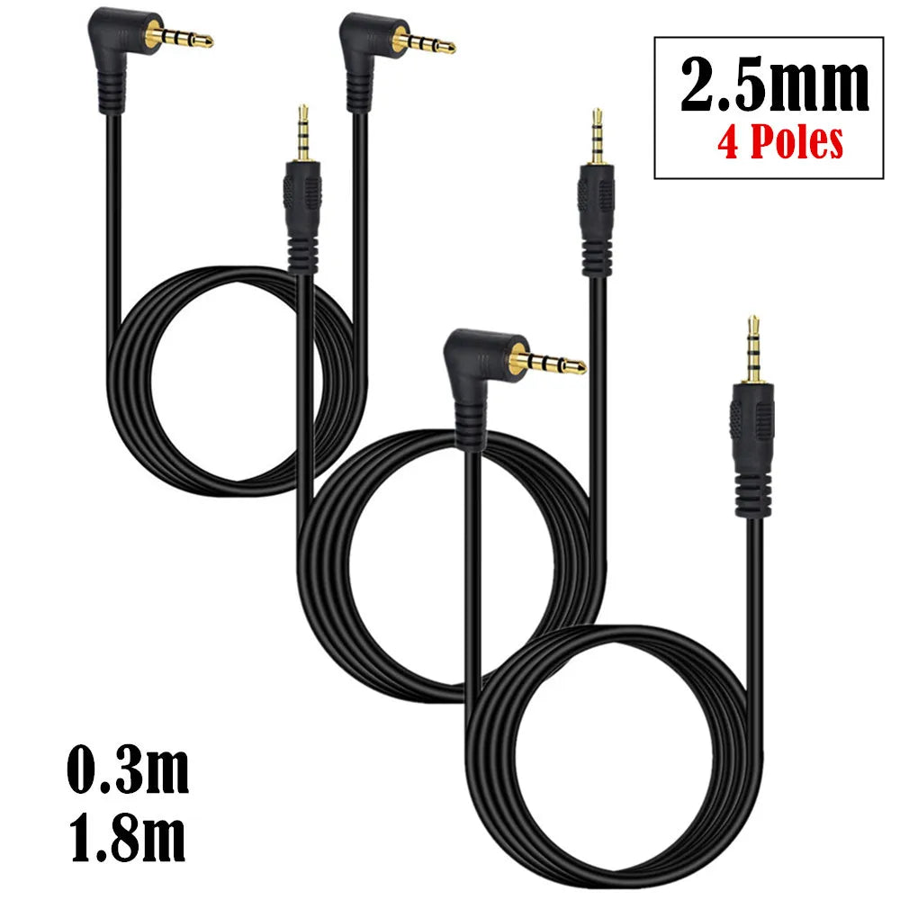 AUX Cable Speaker Wire 2.5mm Jack 4Pole Cable For Car Headphone Adapter Male Jack to Jack 2.5 Mm Cord TRRS Plug Cable