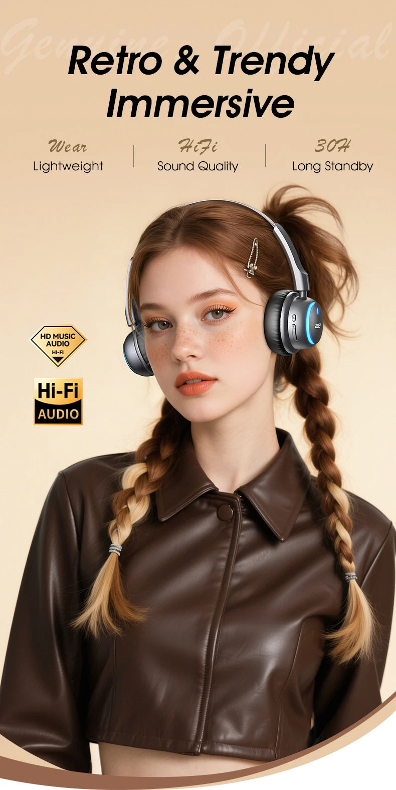 Acer Ohr645 New Over-Ear Wireless Headphones with Surround Sound, High-Quality Sound Effect, Rotatable Adjustment Design, Long Standby Time, Suitable for Sports and Other Occasions for Immersive Music Enjoyment