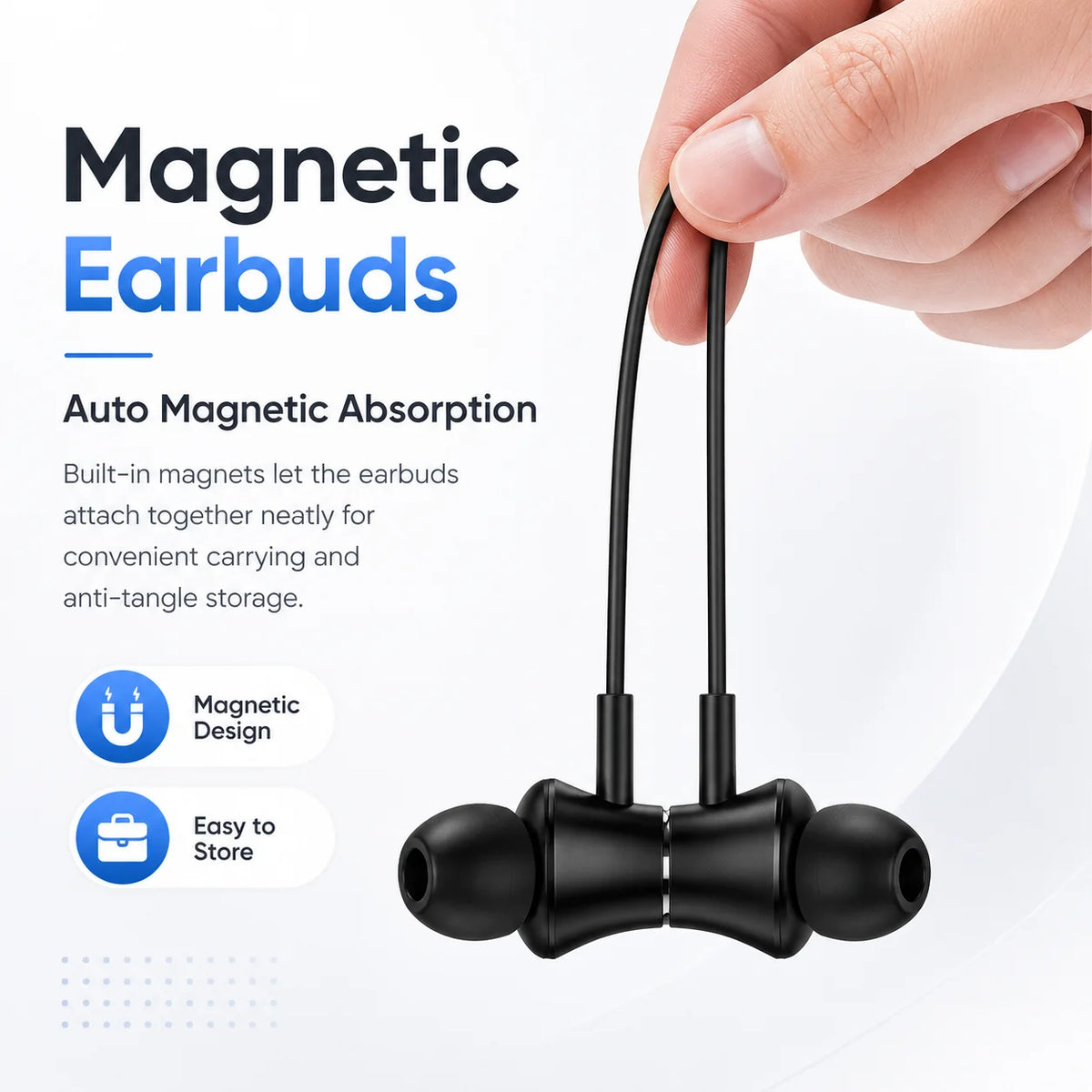 Bluetooth 5.4 Neckband Wireless Earbuds with Mic, 100H Standby Stereo Magnetic Sports Headphones for Running, Gym, Travel, Phone