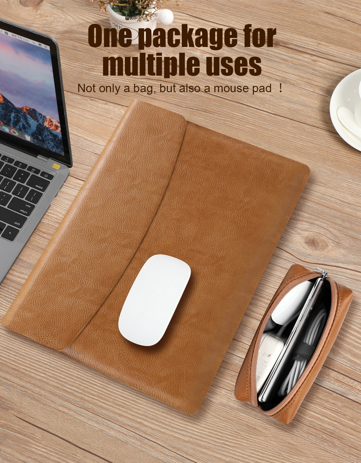 Computer Sleeve Case for ( MacBook Mac Book iPad ) Air M1 M2 13 14 15 6 16 Pro 12 9 11 Inch Cover Bag Pouch Briefcase Leather